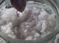 DIY Fresh Purple Basil & Mint Sugar Srub